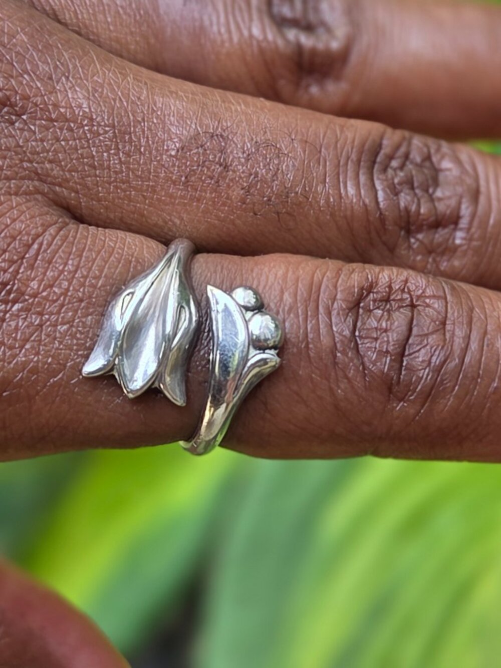 Vintage Sterling Silver Tulip Ring - Picture 2 of 10